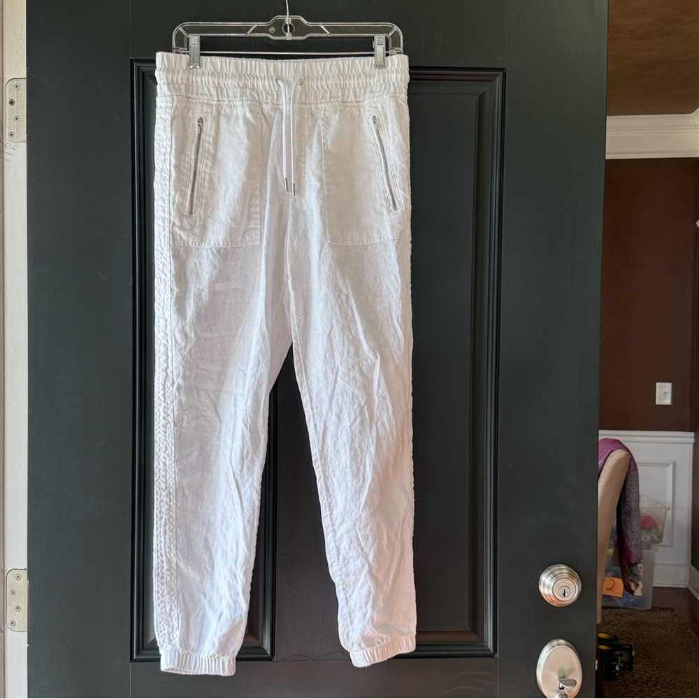Athleta Cabo White Linen Pull-On Jogger 
Pants Size 4 - Picture 4 of 14